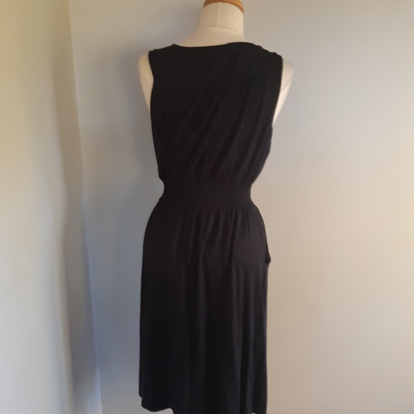 Denver Hayes Women's Size Medium Black Dress Sleeveless Crepe Tie - Picture 3 of 11